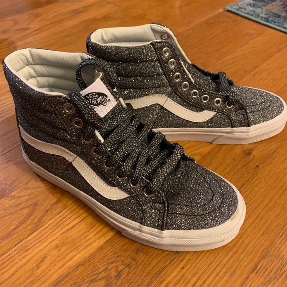 Brand New VANS Gray Glitter SK8-Hi - Picture 1 of 3